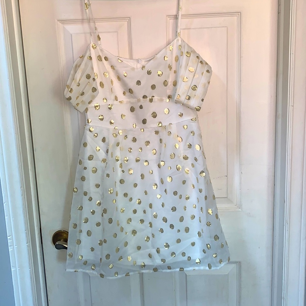 Gold Poke a dot dress